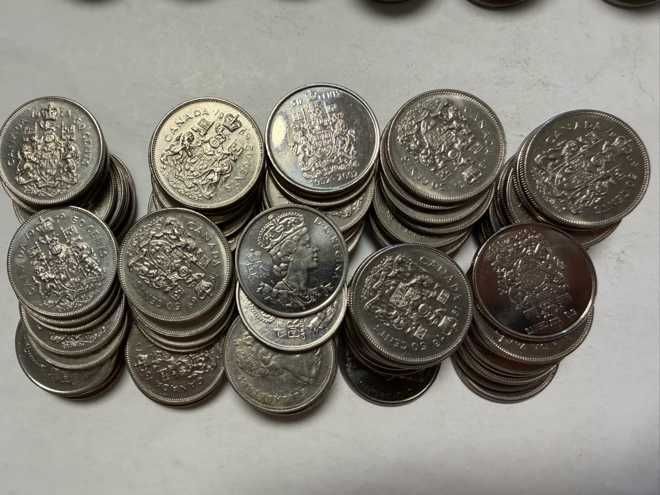 100 Assorted Canada 50 Cent Coins