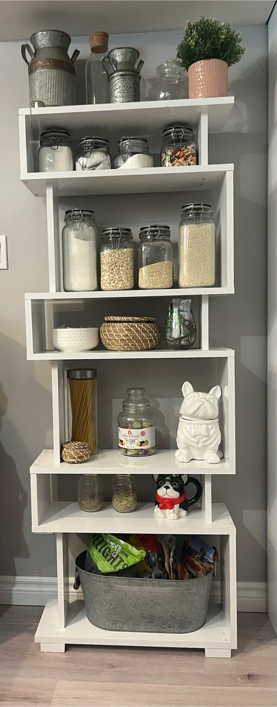 White Z-Shelf Storage Unit