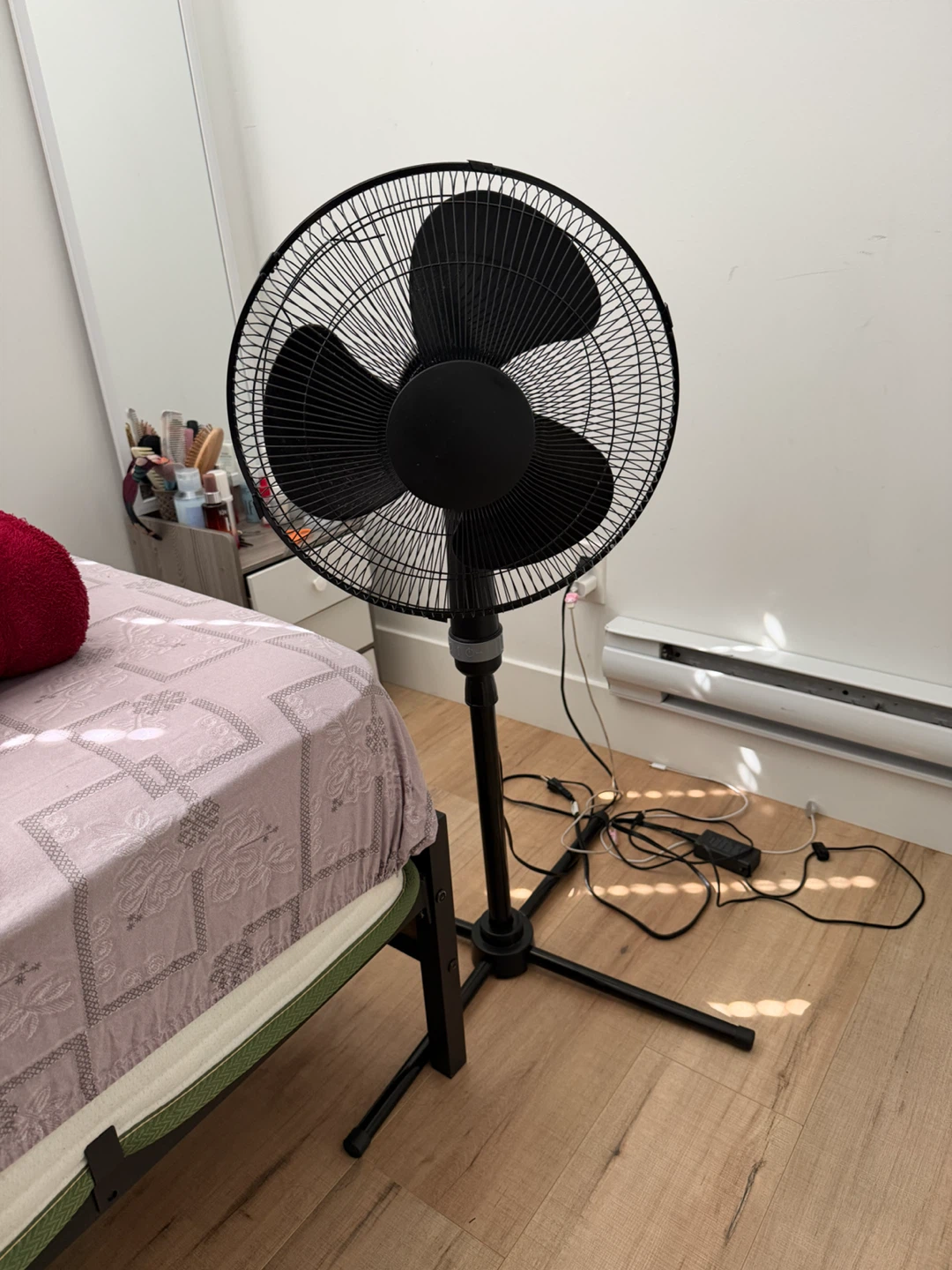 Black Oscillating Pedestal Fan