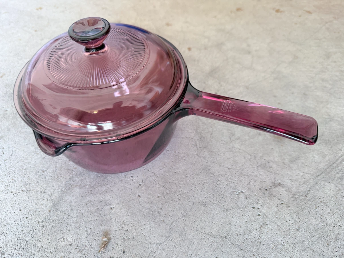 Vintage CorningWare Rose Pink Saucepan with Lid