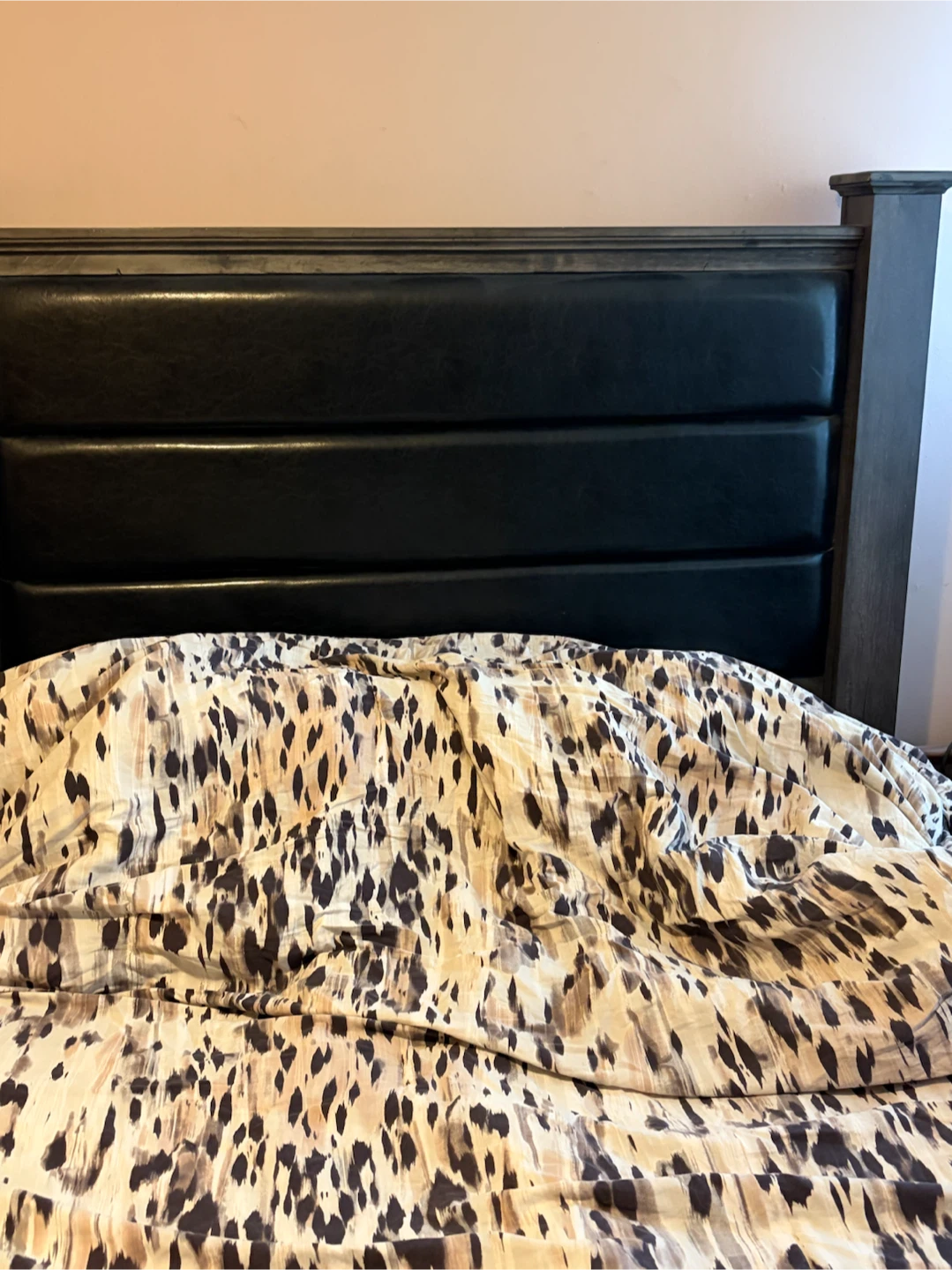Queen Size Bed Frame with Upholstered Headboard