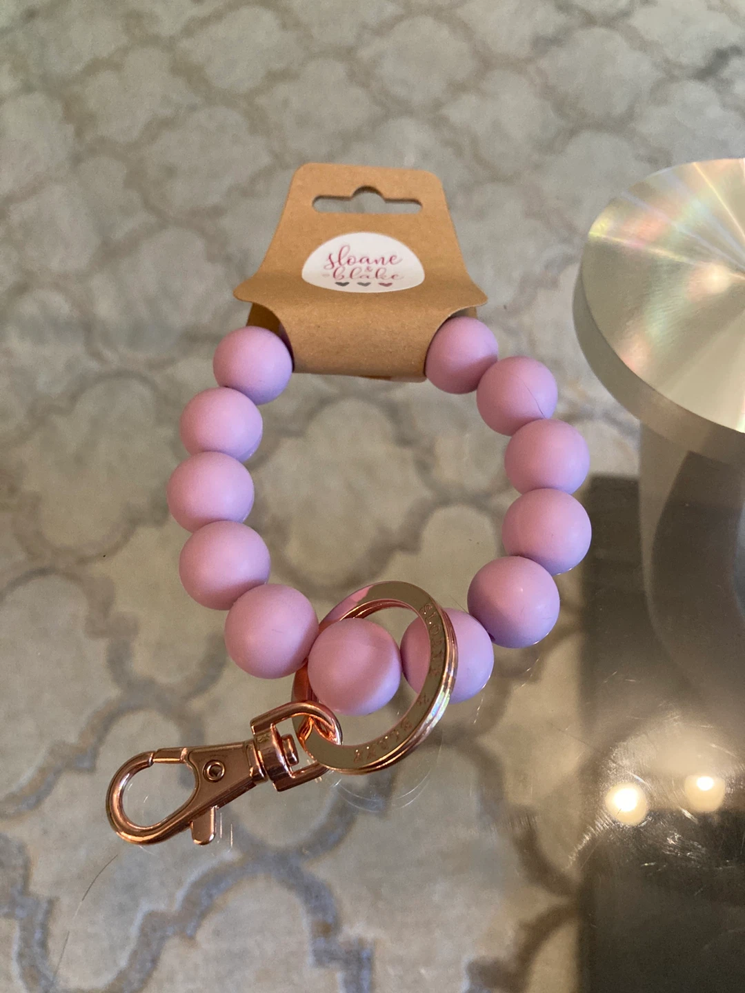 Beaded Rose Gold Keychain Bracelet