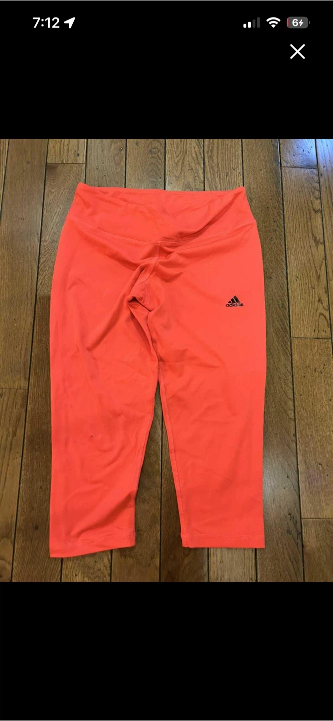 Neon pink Adidas cropped exercise leggings