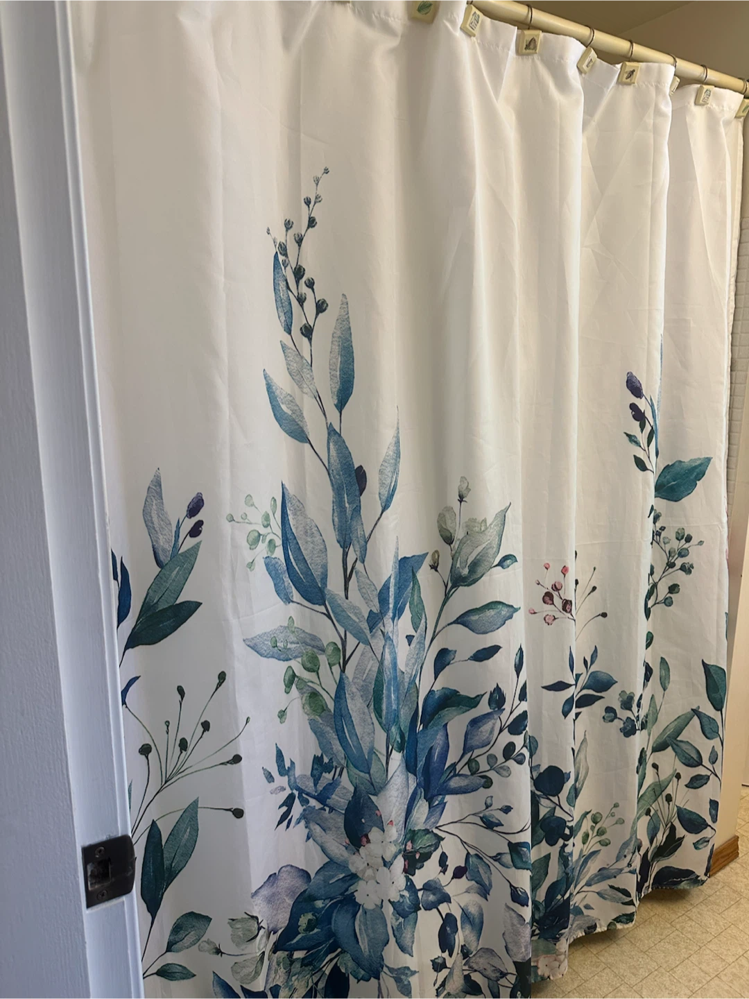 Fabric Shower Curtain with medium weight PEVA  liner