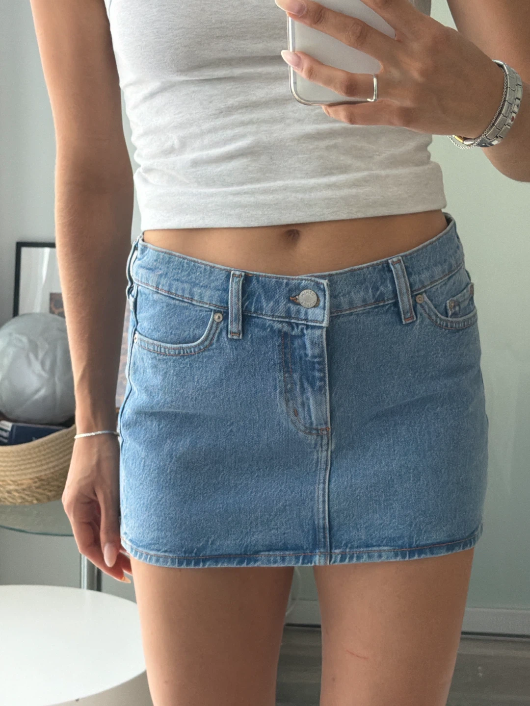 Aritzia Denim Mini Skirt - photo 2