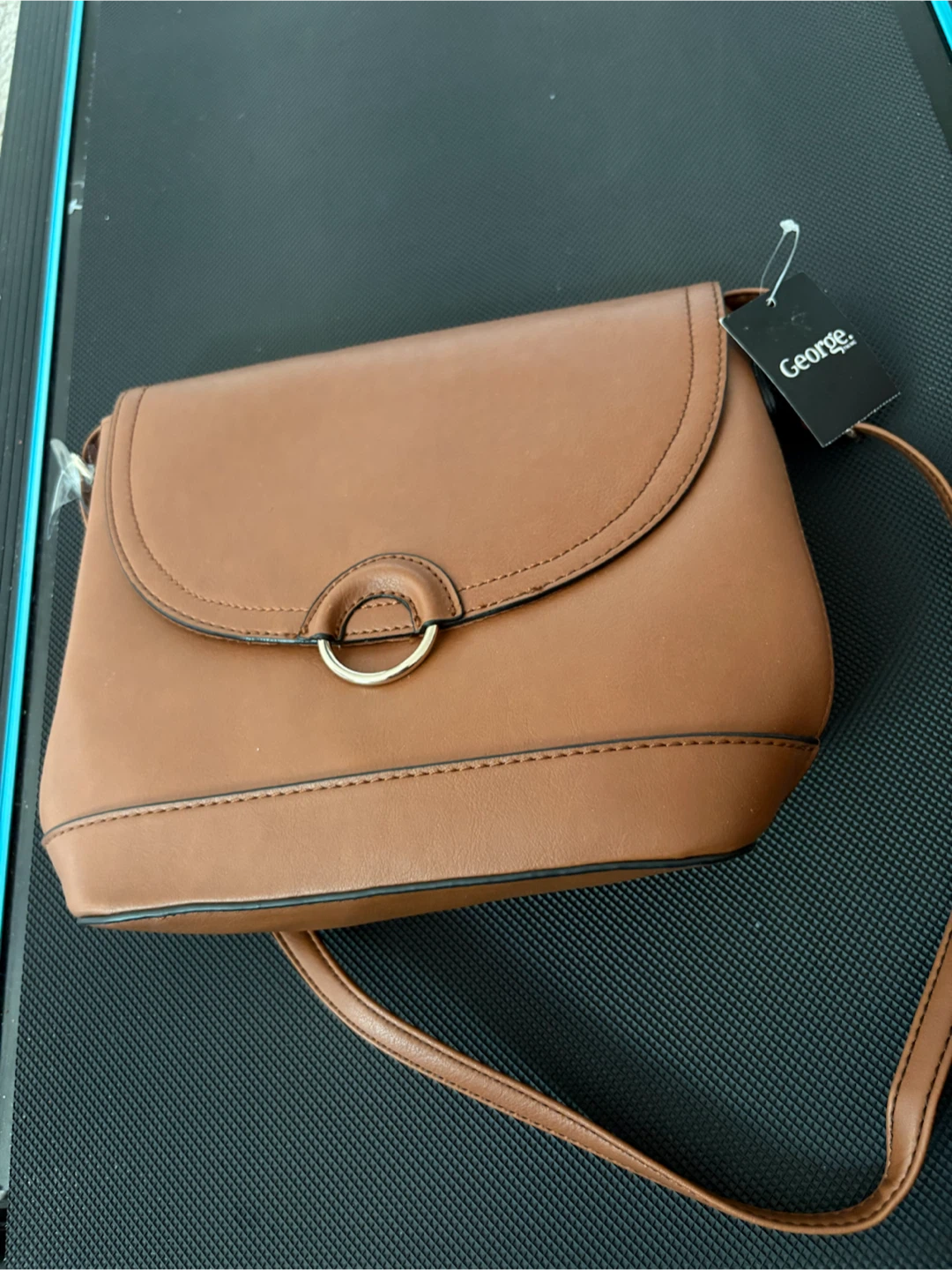 George Brown Faux Leather Crossbody Purse