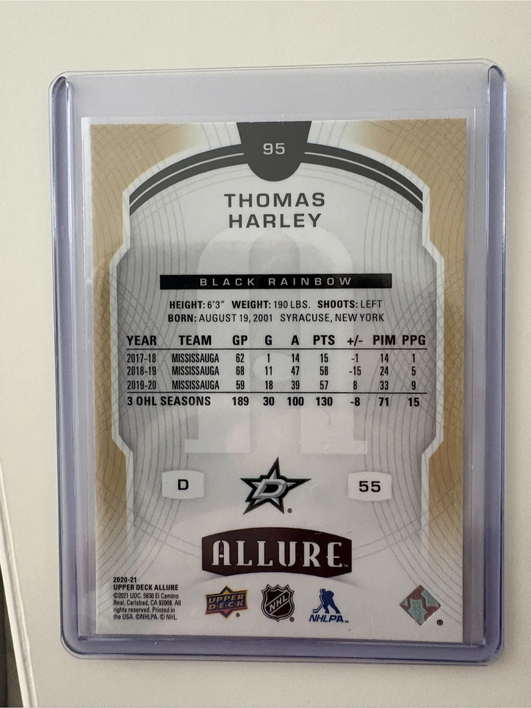Thomas Harley 2020-21 Upper Deck Allure Rookie Card - photo 2