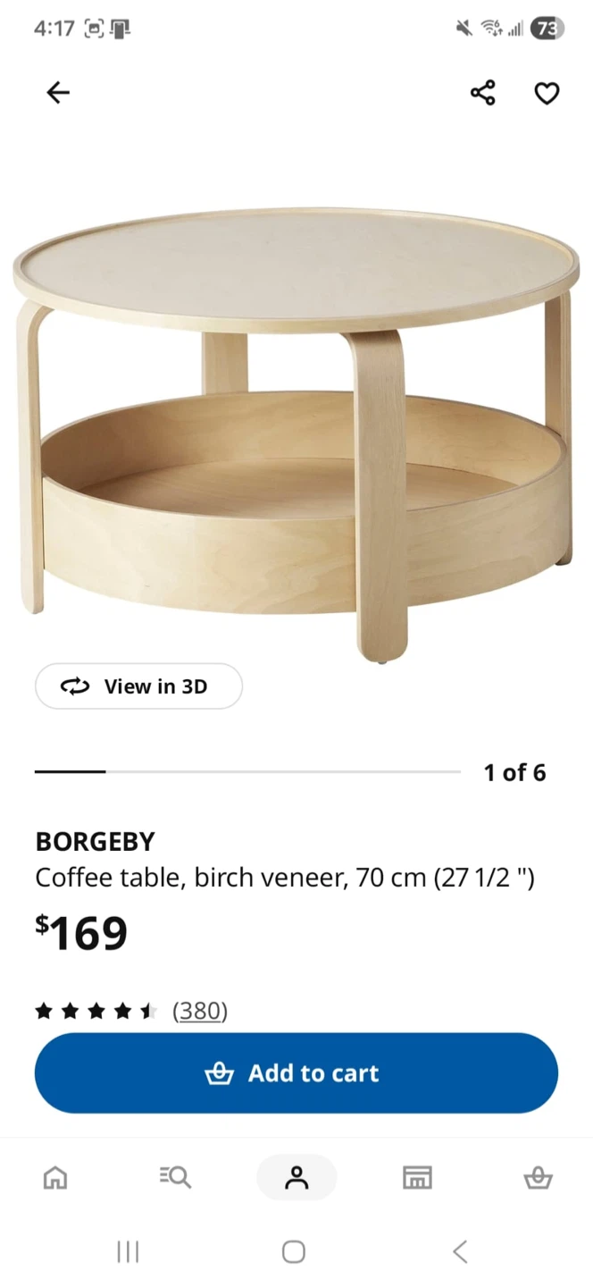 IKEA Borgeby Coffee Table - Birch Veneer