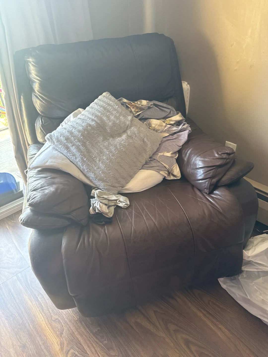 Brown Leather Recliner Chair