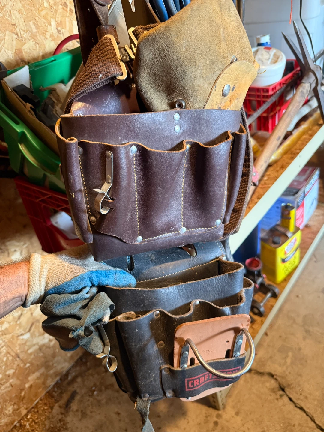 Leather Tool Belt Pouch Combo