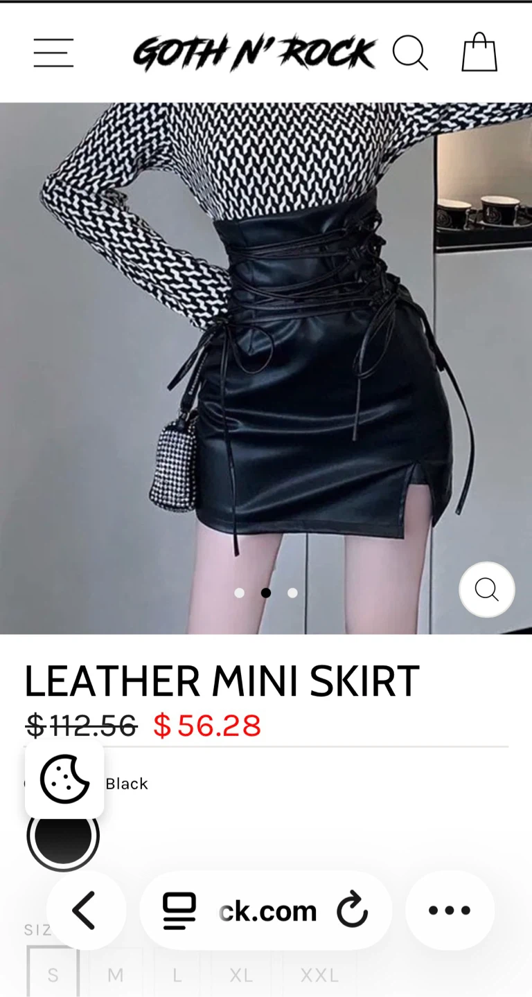 Goth N' Rock Faux Leather Mini Skirt - Black