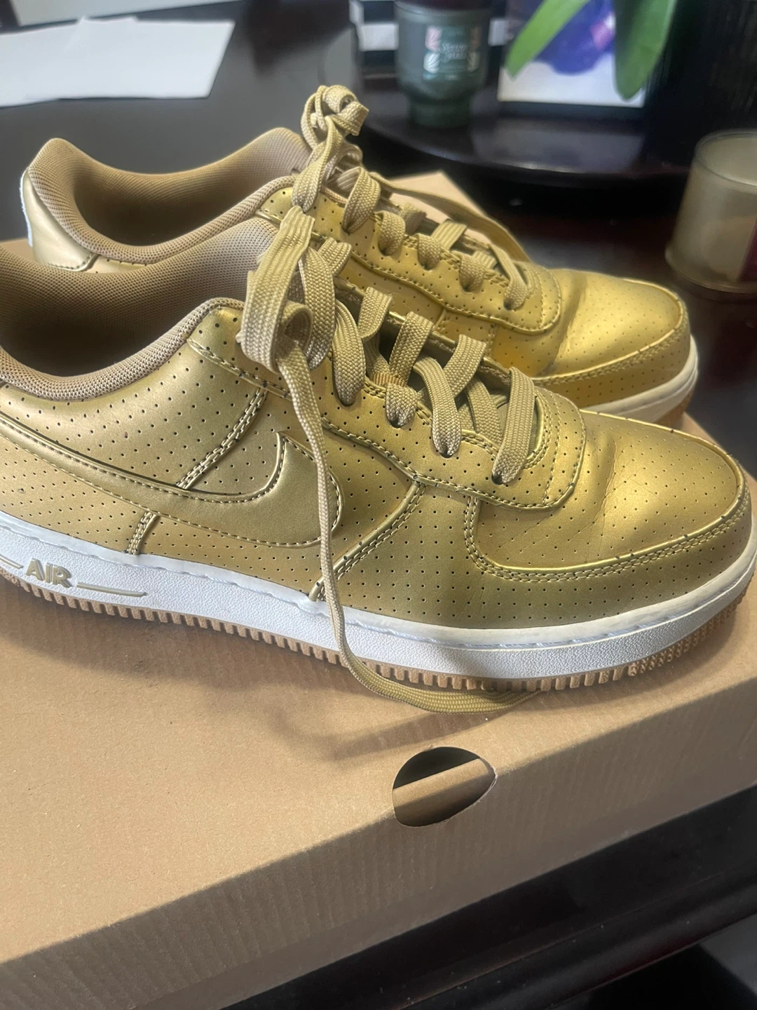 Nike Air Force 1 Gold Sneakers - photo 4