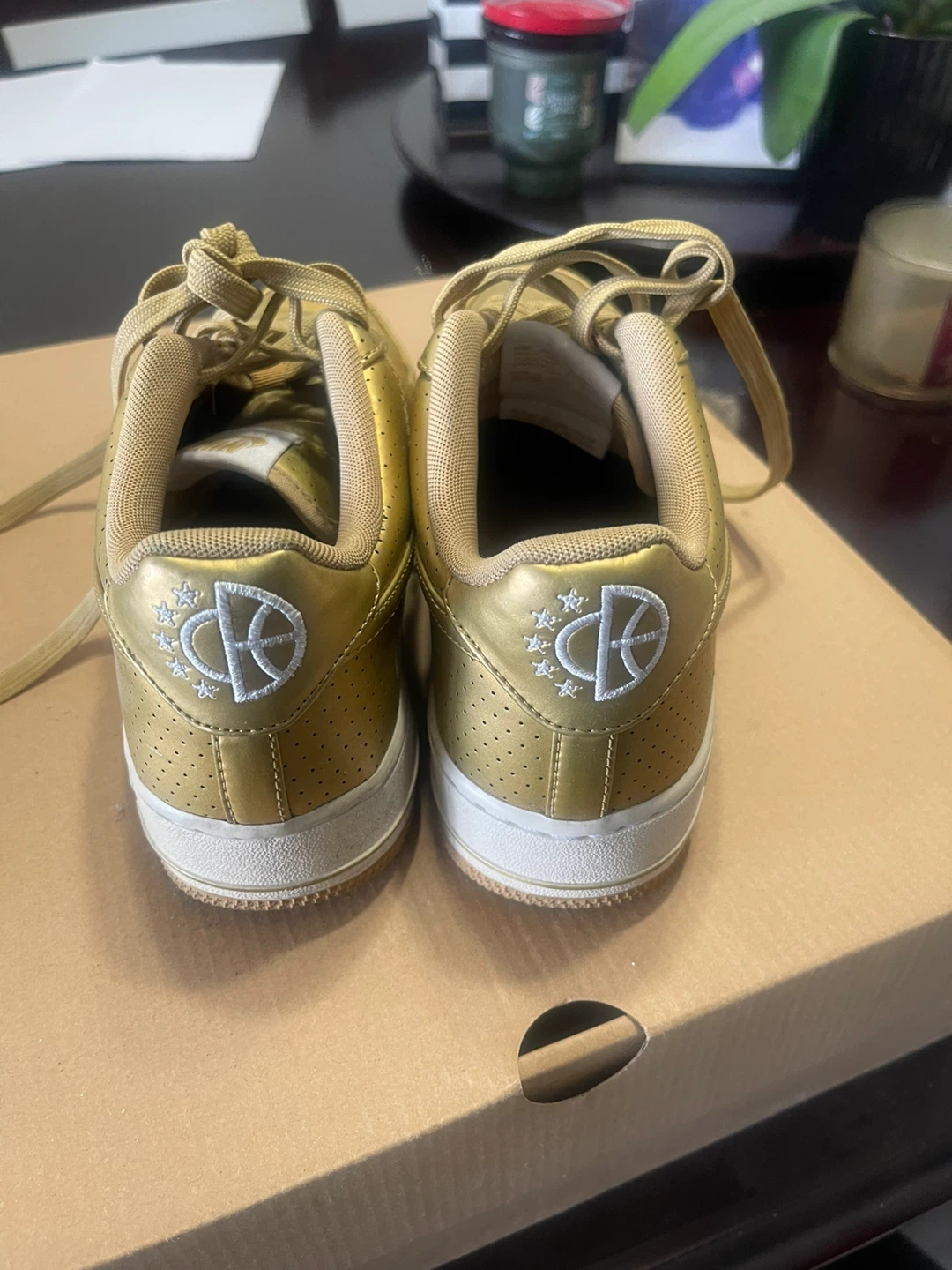 Nike Air Force 1 Gold Sneakers - photo 3