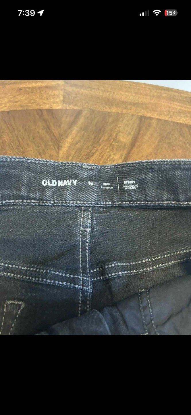 Old Navy black jeans - youth/teen Large 16 - photo 4