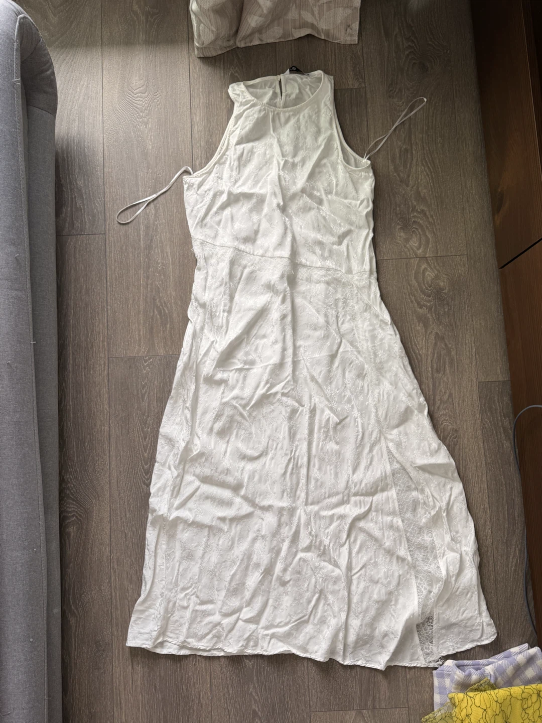 Zara White Lace Trimmed Dress