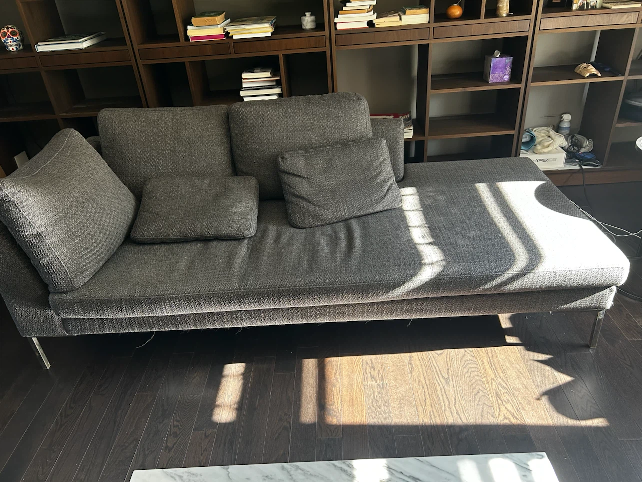 Gray Daybed with Chaise Lounge