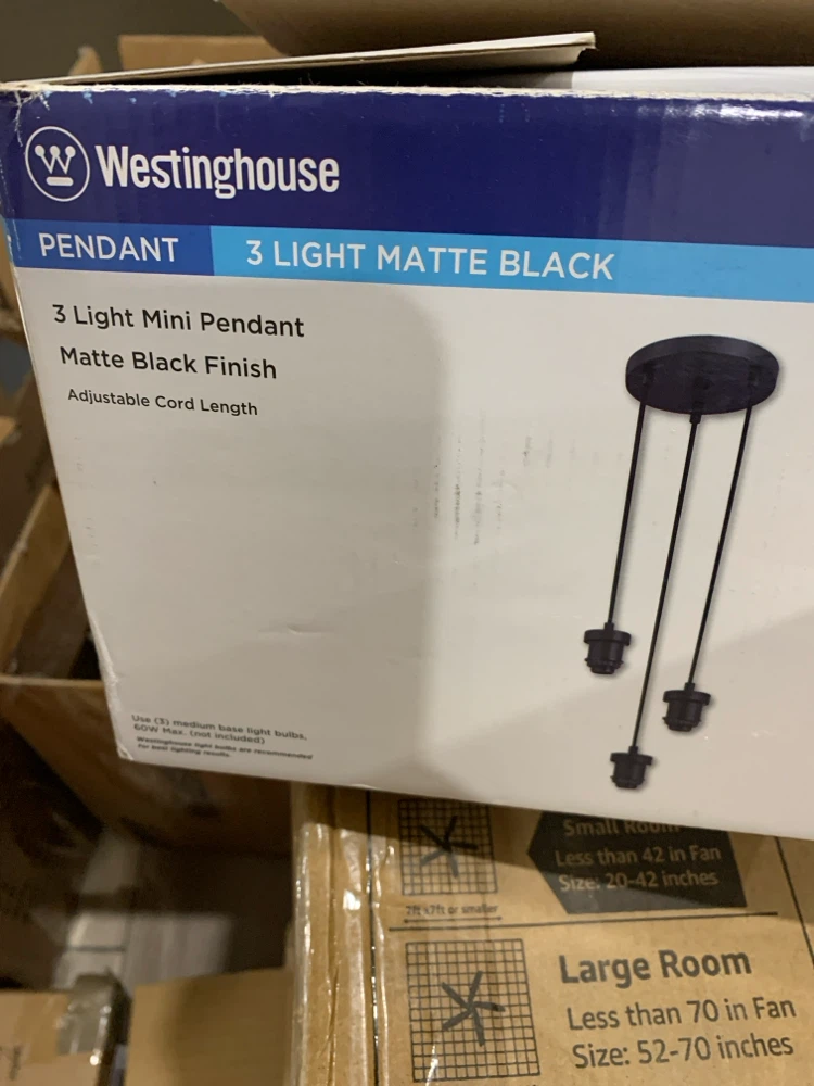 Westinghouse 3 Light Pendant - Matte Black