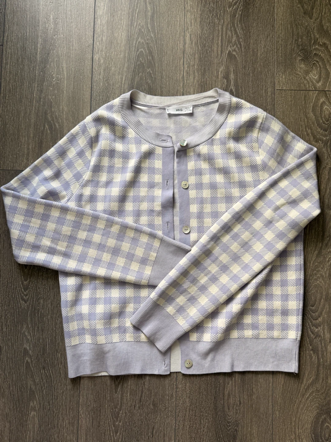 Mango Cardigan - Lavender & White Gingham