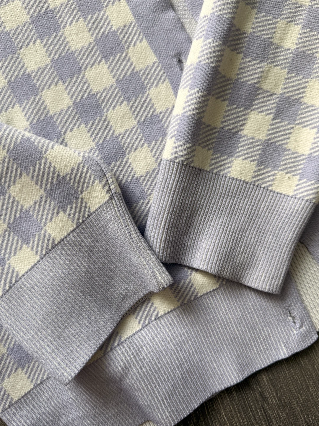 Mango Cardigan - Lavender & White Gingham - photo 3