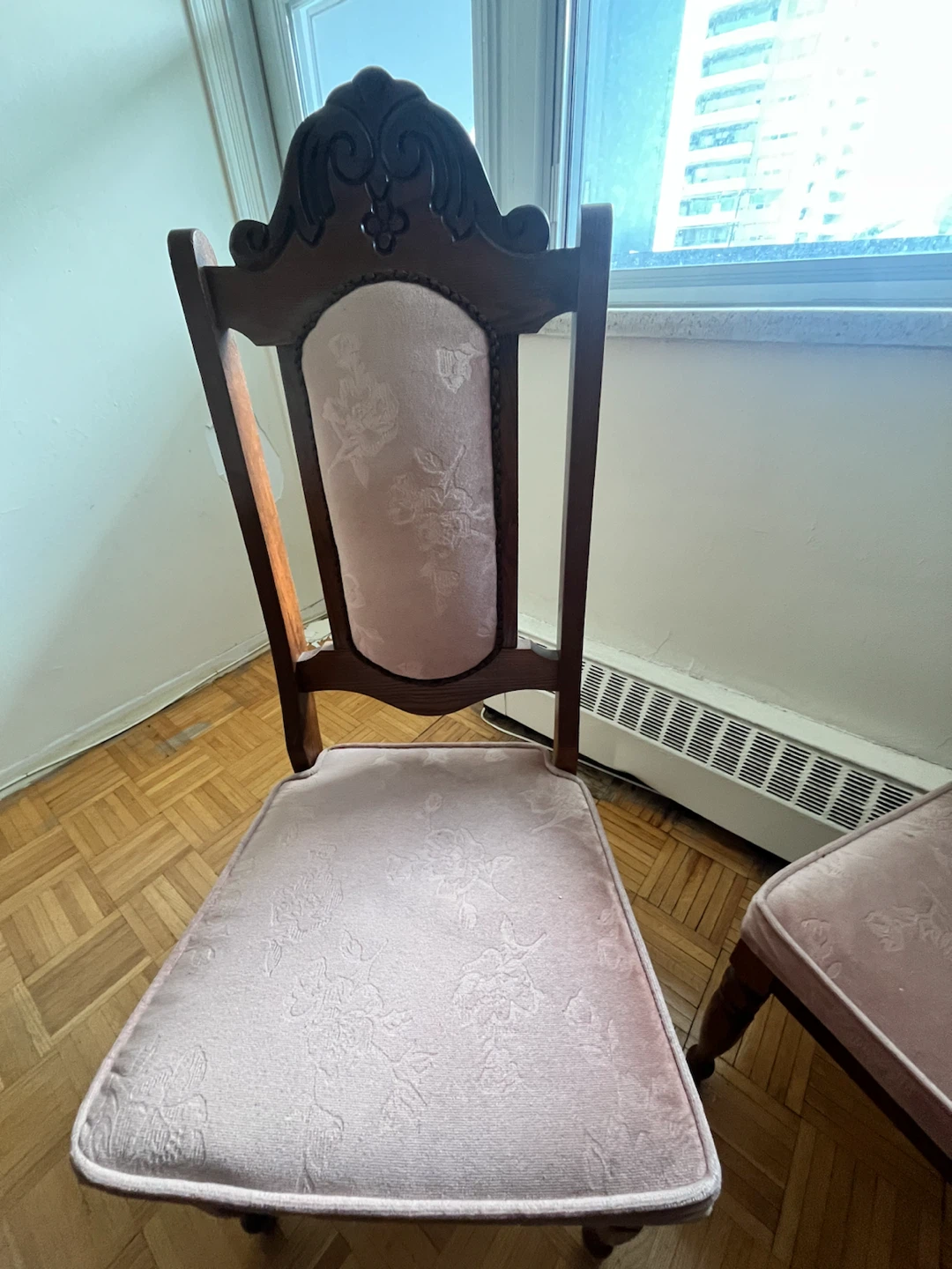 Vintage Oak Dining Set with Upholstered Chairs - photo 4