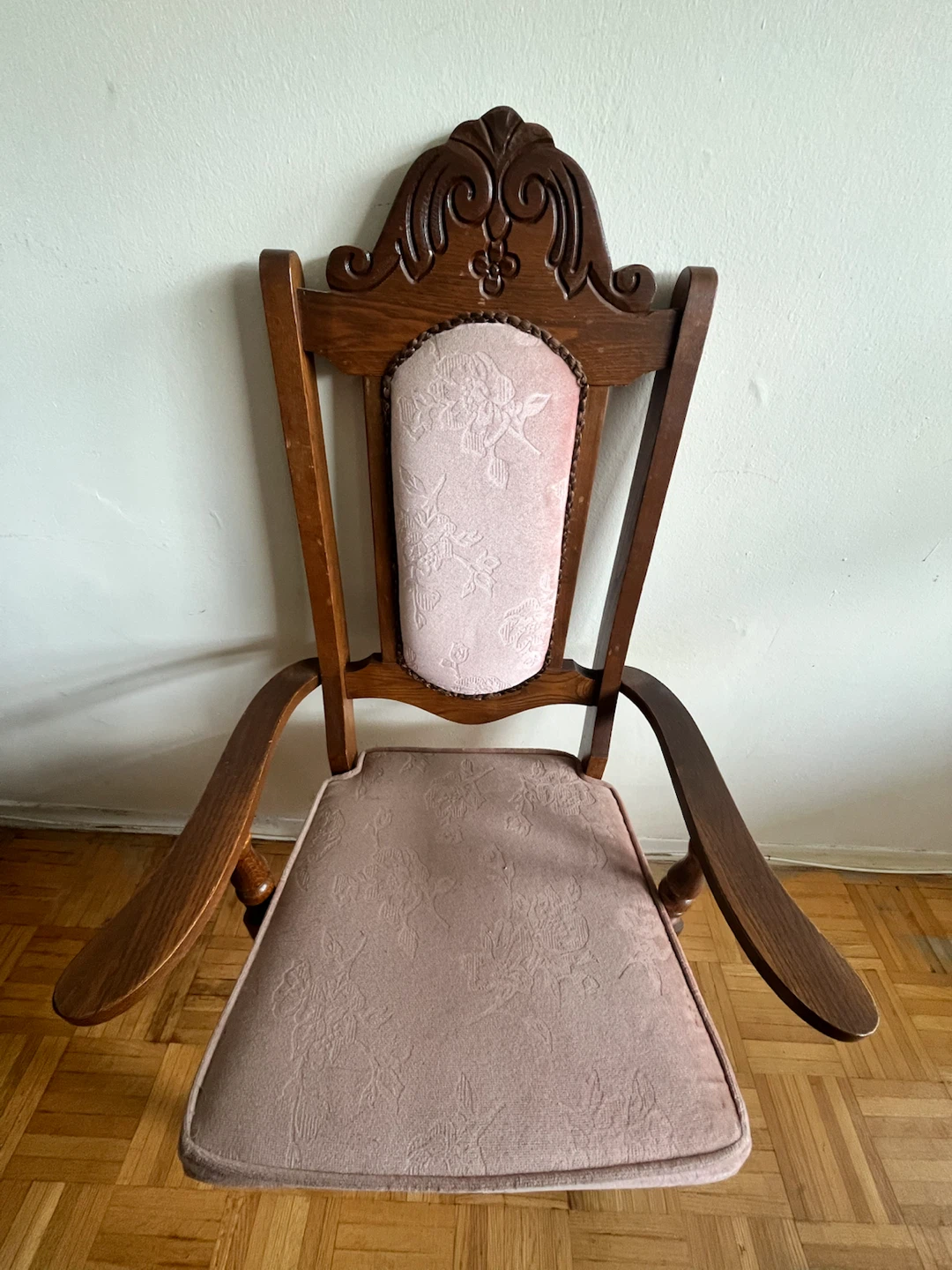 Vintage Oak Dining Set with Upholstered Chairs - photo 5