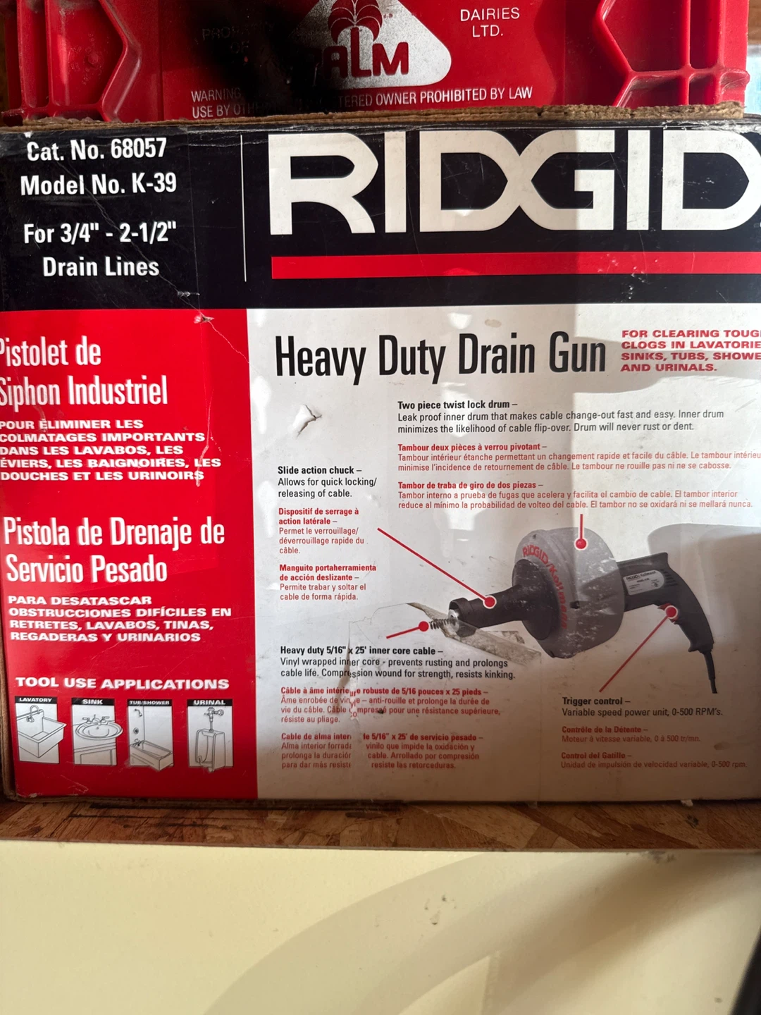 RIDGID Heavy Duty Drain Gun K-39