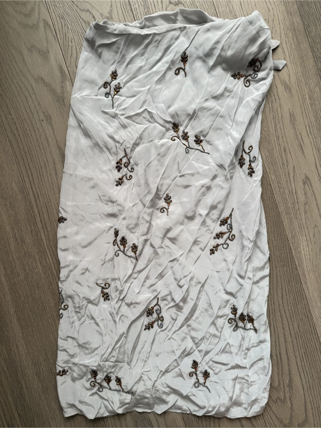 ZARA Embroidered Wrap Skirt - new with tags, grey, silver - photo 3