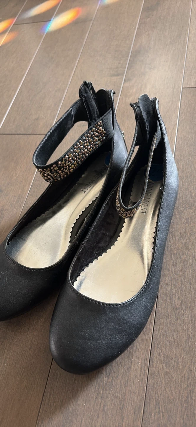 Nine West Black Studded Ballet Flats 2.5 - photo 2