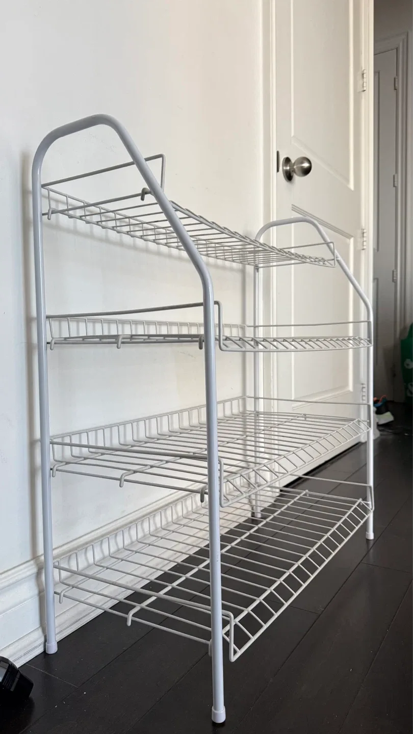 White 4-Tier Wire Shoe Rack - photo 2