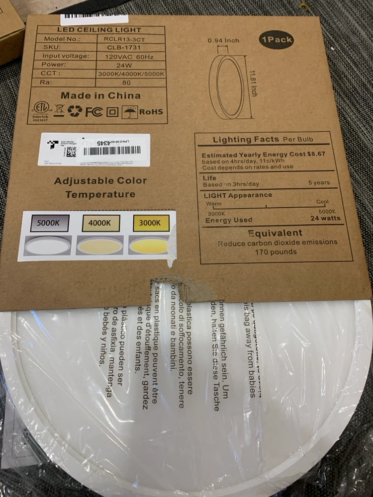 LED Ceiling Light - Adjustable Color Temperature 24W