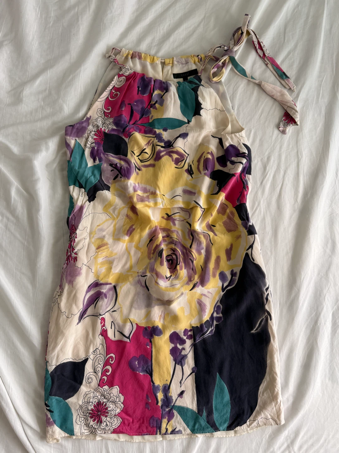 Coast Floral Silk Halter Top - Size 12