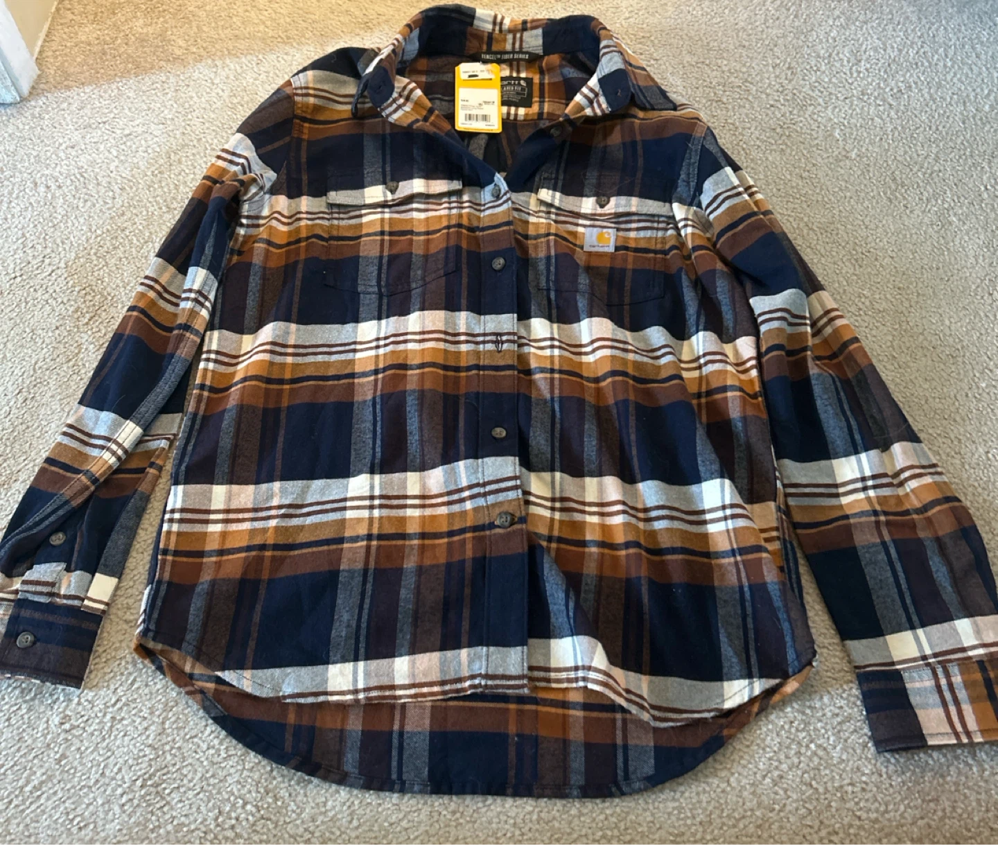 Carhartt Flannel Shirt - Brown/Blue Plaid