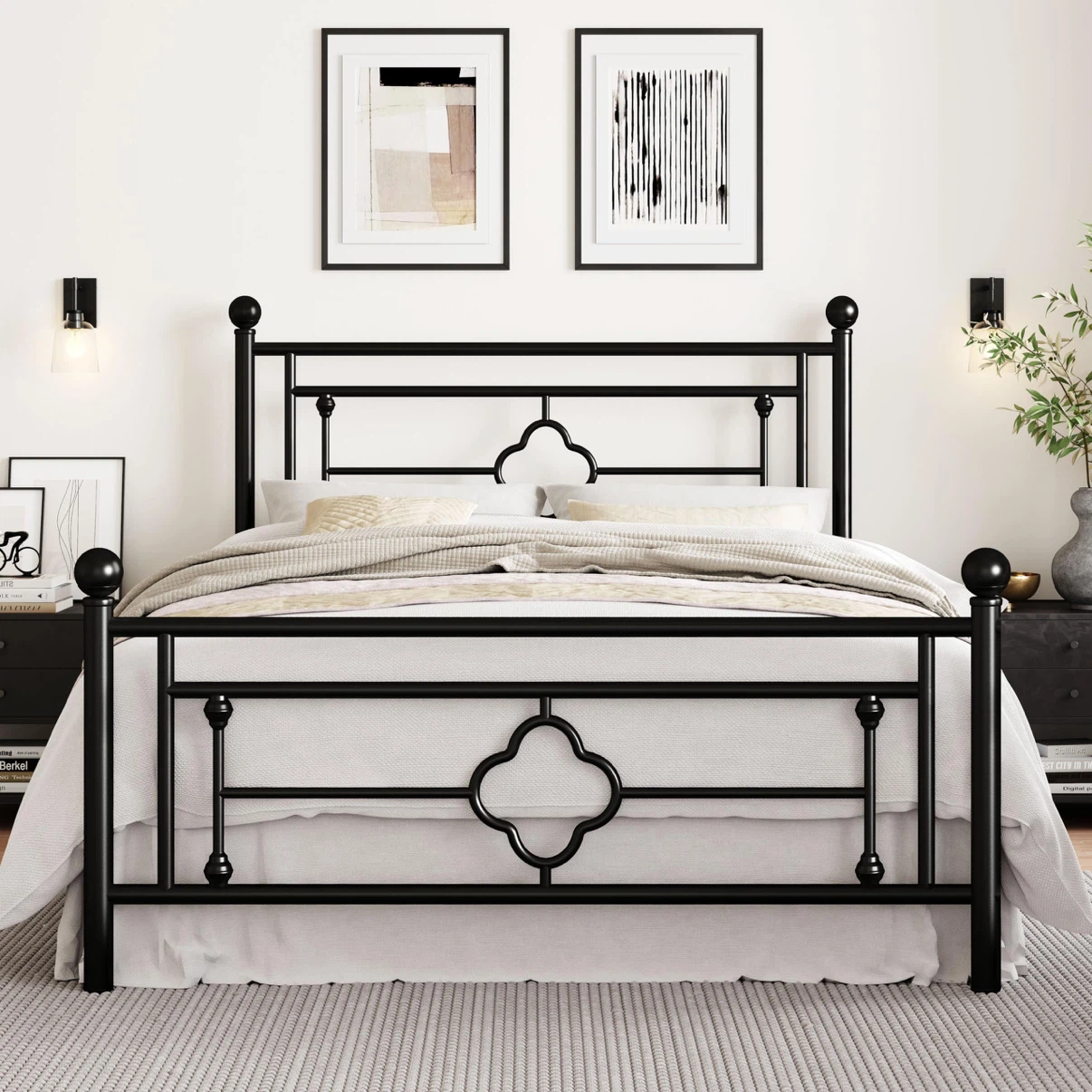 SHA CERLIN 14 Inches Queen Size Metal Platform Bed Frame - photo 2