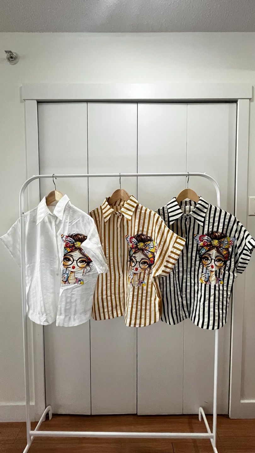 Women's Graphic Button-Up Shirt
