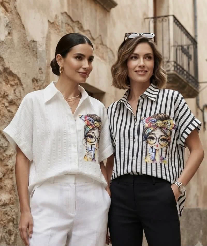 Women's Graphic Button-Up Shirt - photo 3