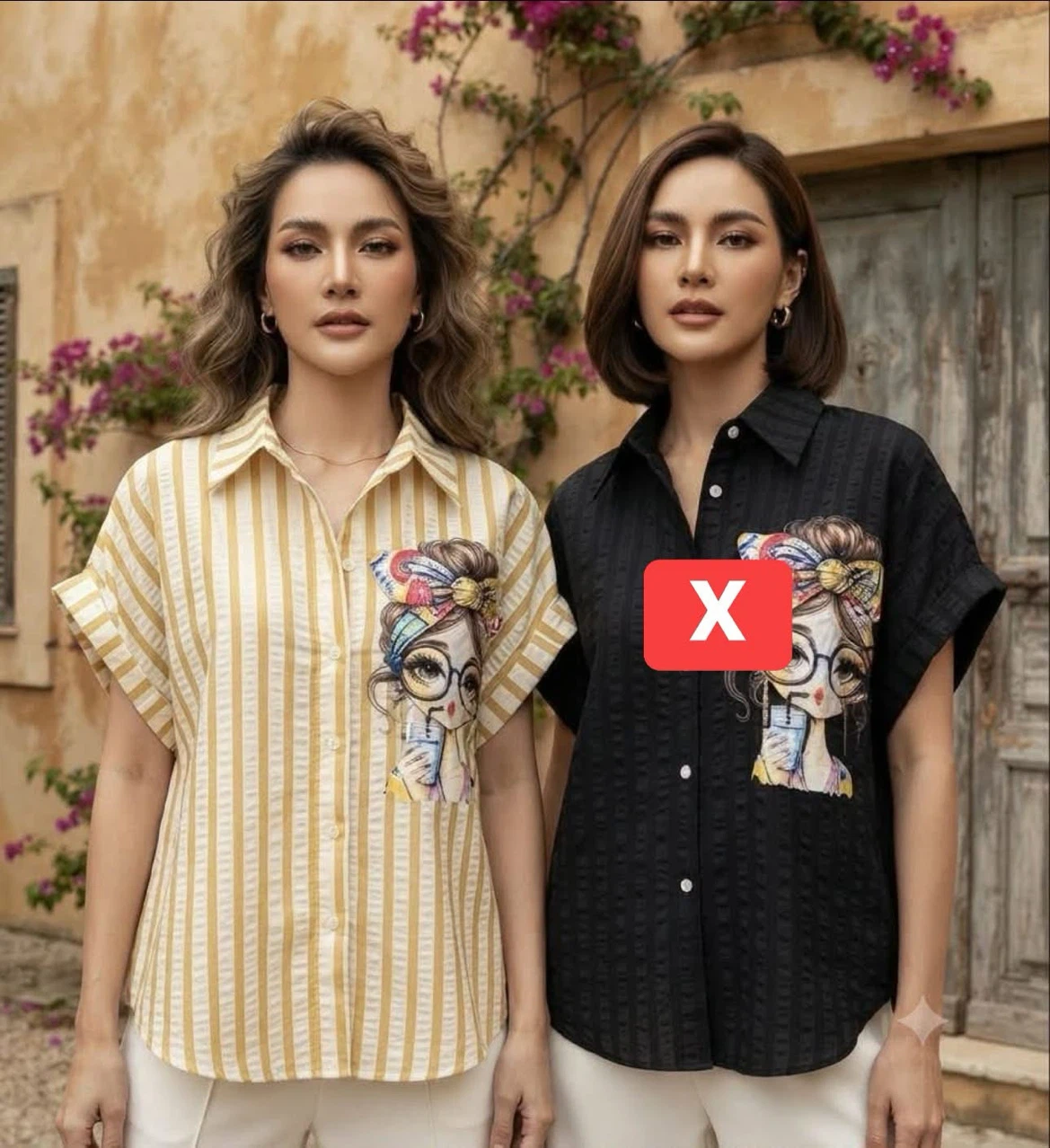 Women's Graphic Button-Up Shirt - photo 4