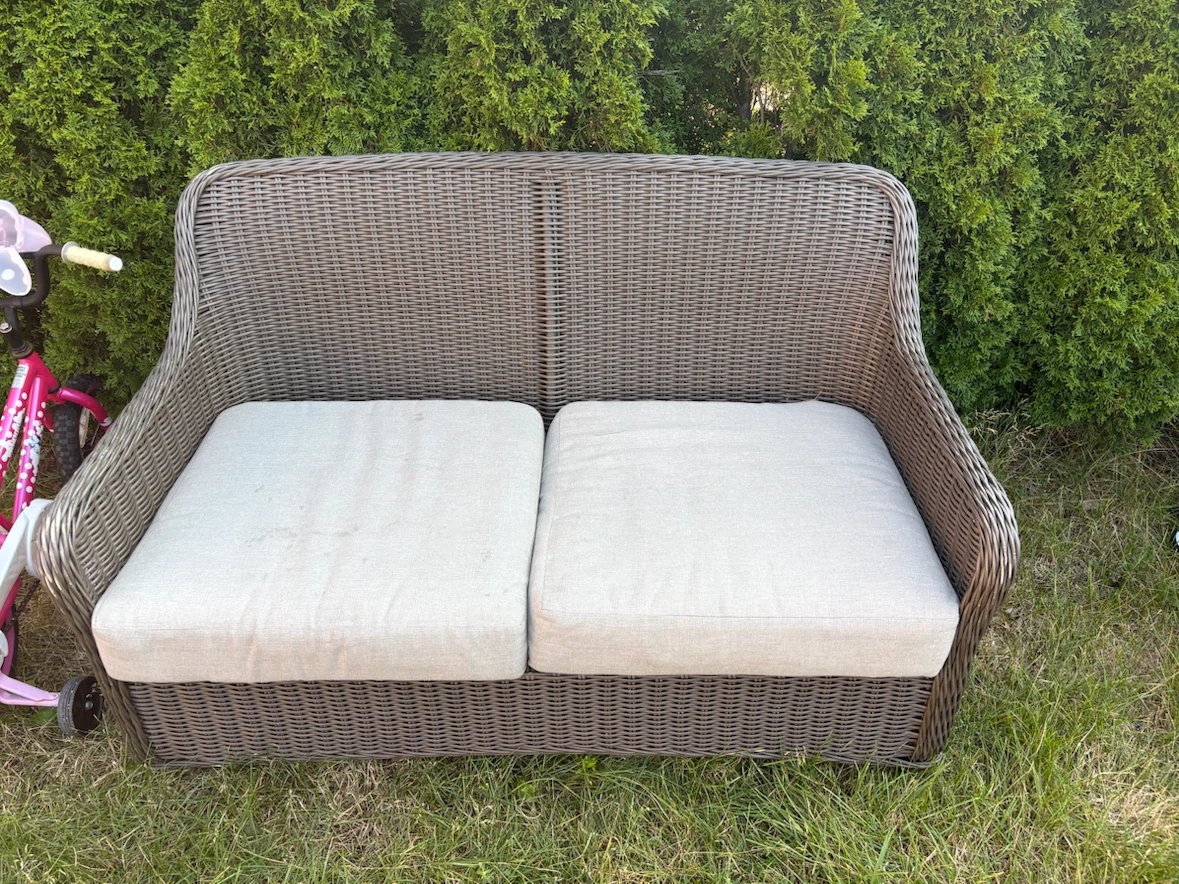 Wicker Loveseat with  bottom Cushions only