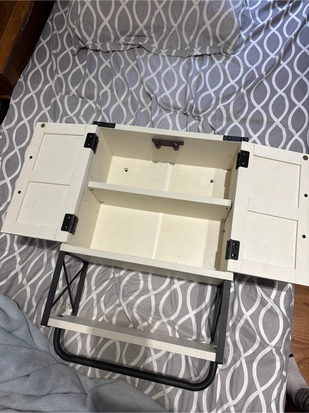 White Bathroom / Medicine Wall Cabinet with Black Hardware - photo 2