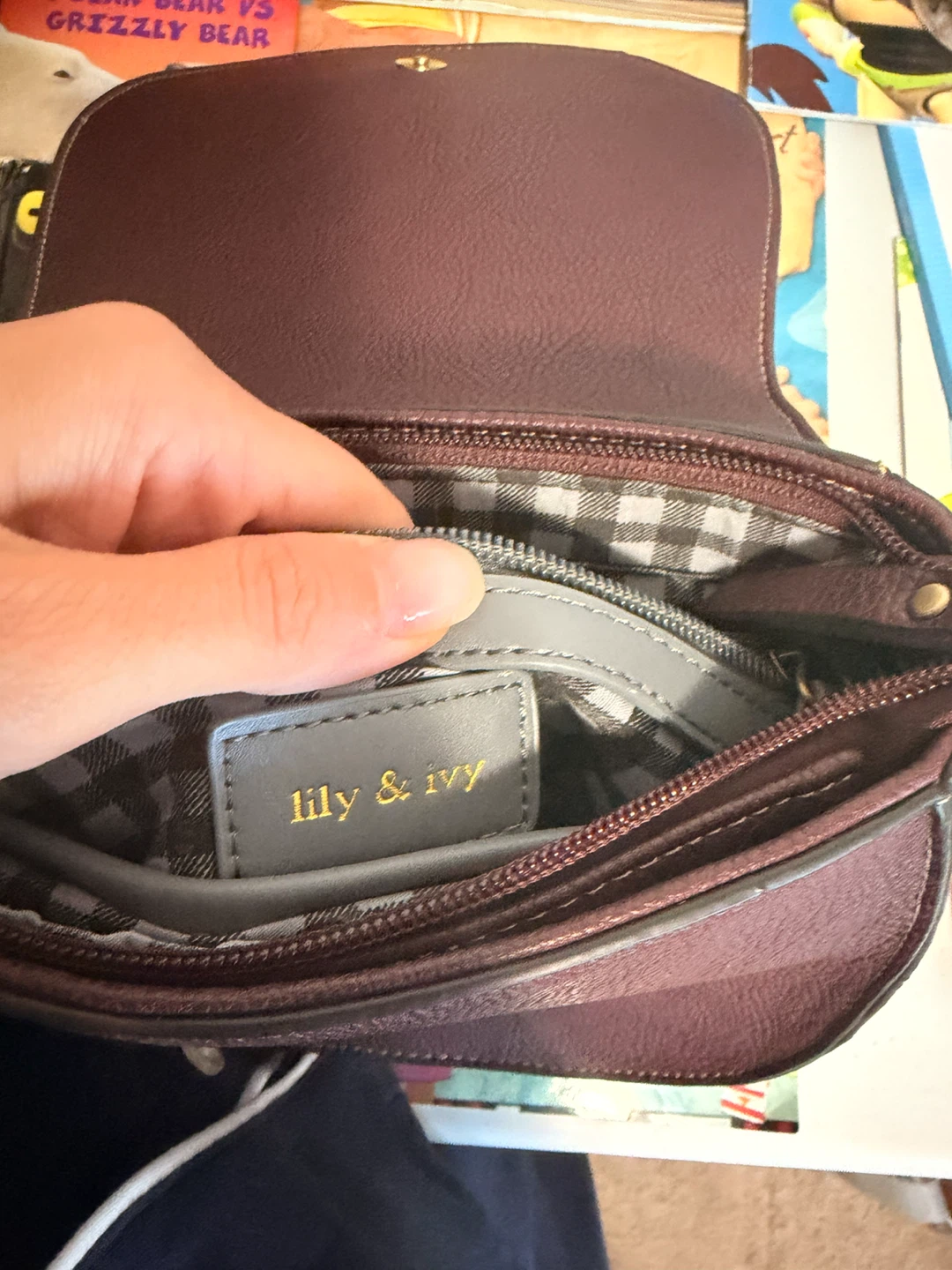 Lily & Ivy Brown Leather Crossbody Purse - photo 4