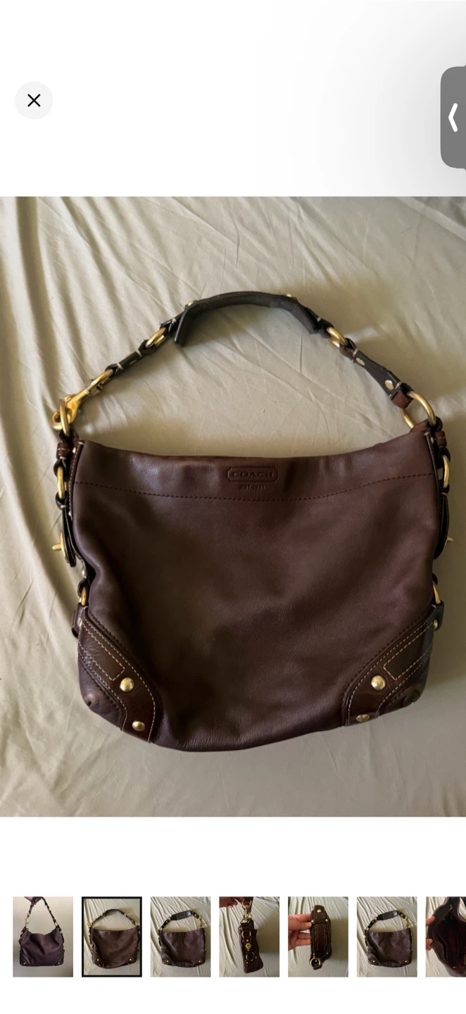 Medium Coach Carly Dark Brown Gold Hardware Vintage Y2K Rare Bag - photo 2