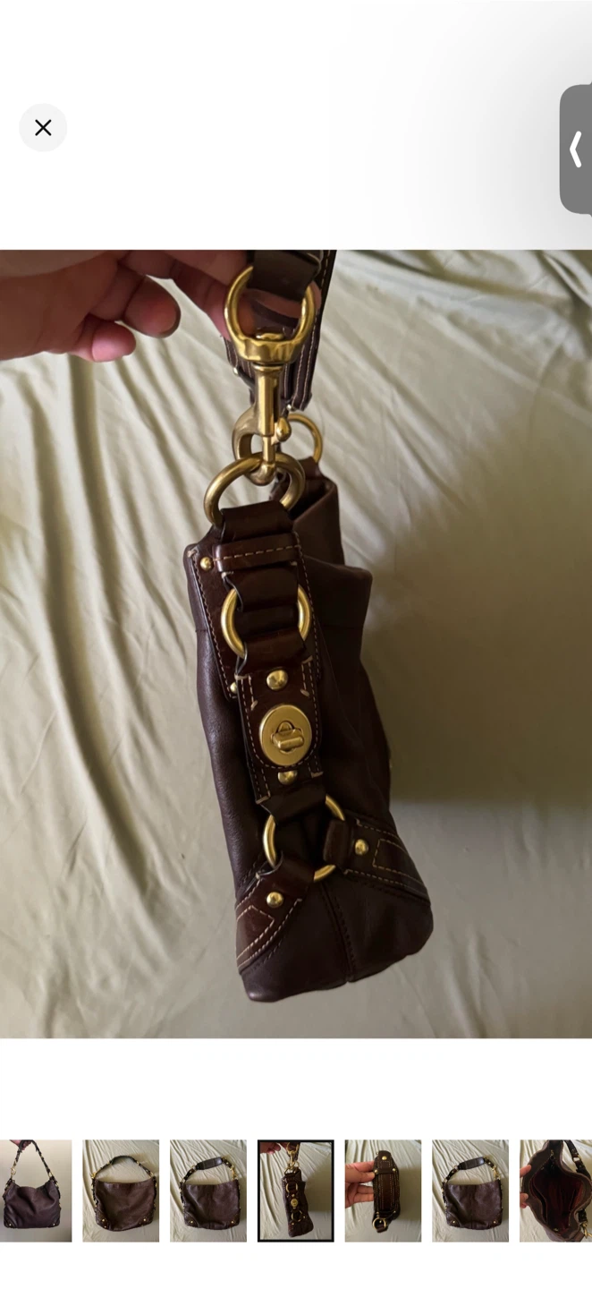 Medium Coach Carly Dark Brown Gold Hardware Vintage Y2K Rare Bag - photo 3