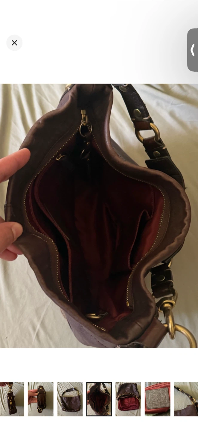 Medium Coach Carly Dark Brown Gold Hardware Vintage Y2K Rare Bag - photo 5