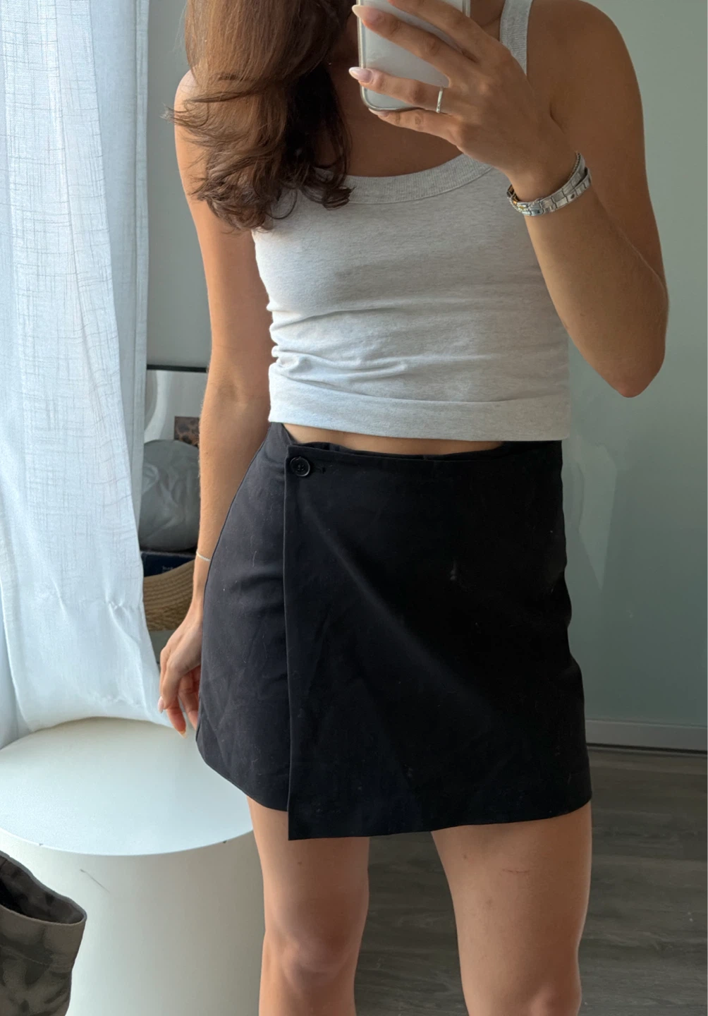 Aritzia black wrap skirt