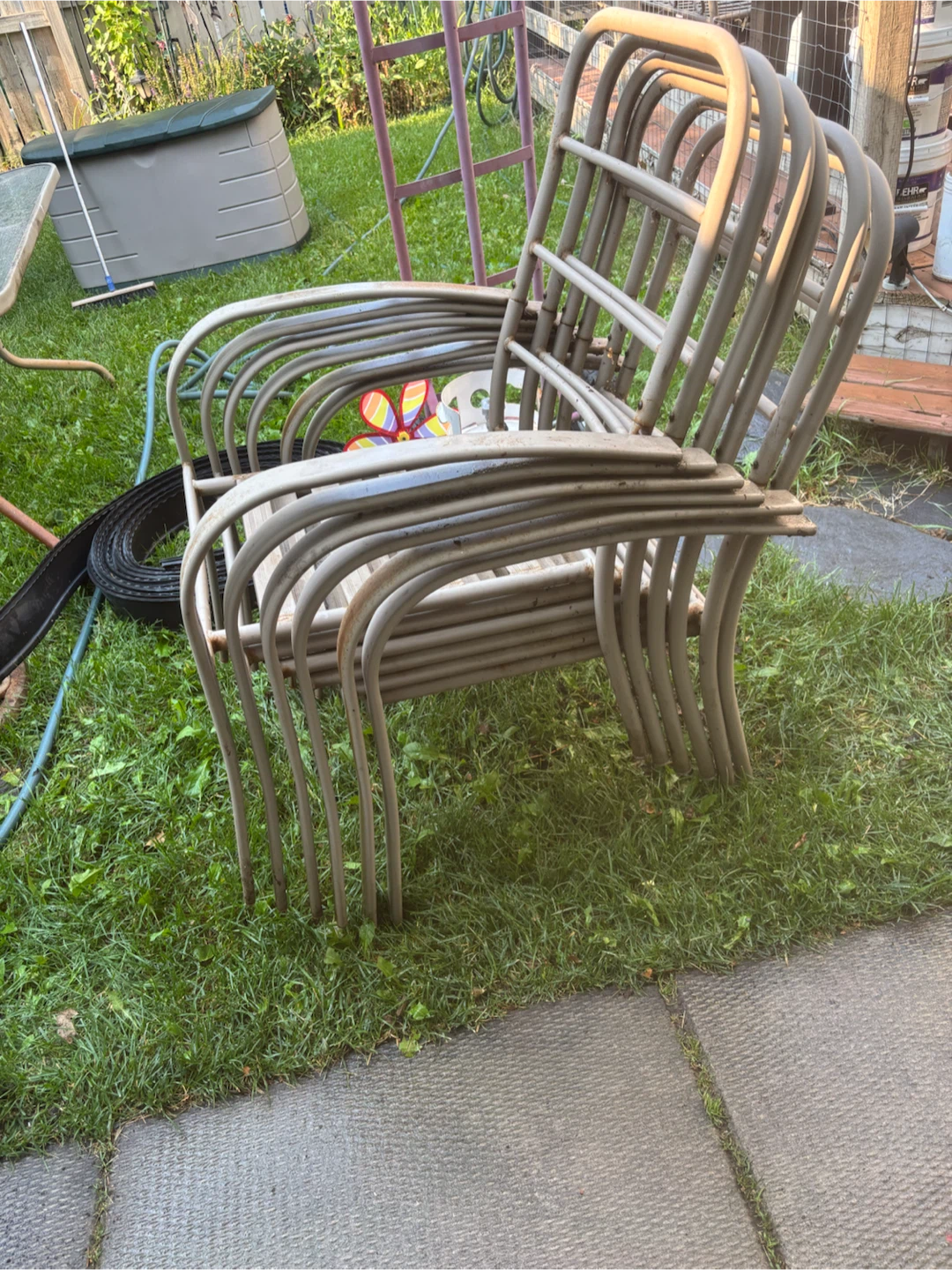 Stackable Metal Patio Chairs (Set of 4) - photo 3