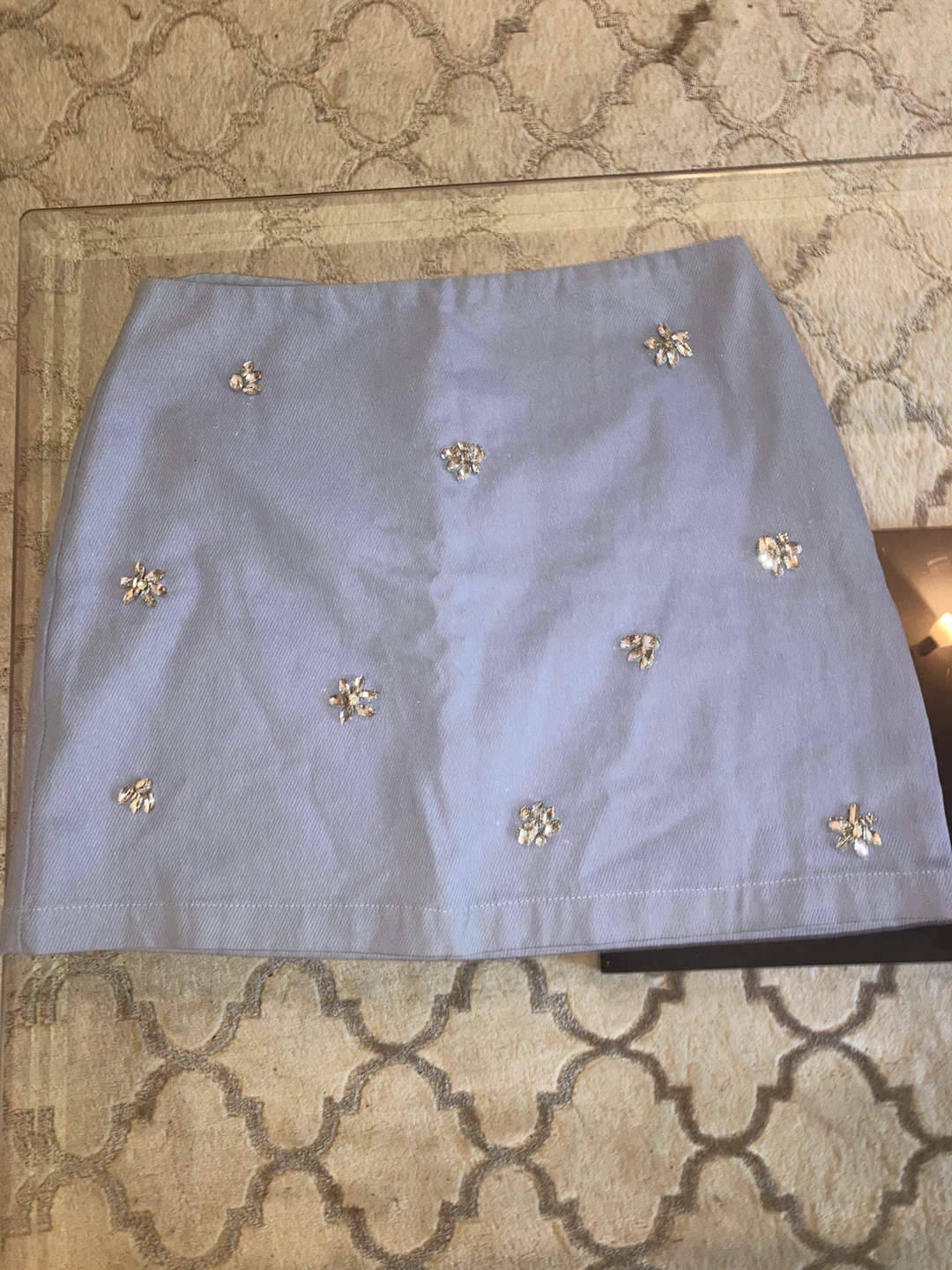 En Saison Rhinestone Embellished Mini Skirt
