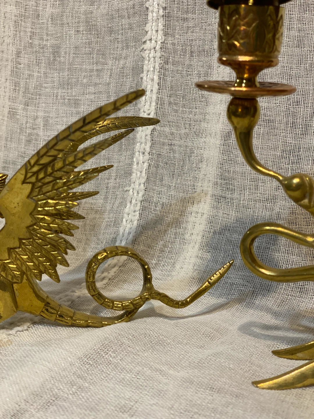 Vintage Brass Dragon Candle Holders (Pair) - photo 4