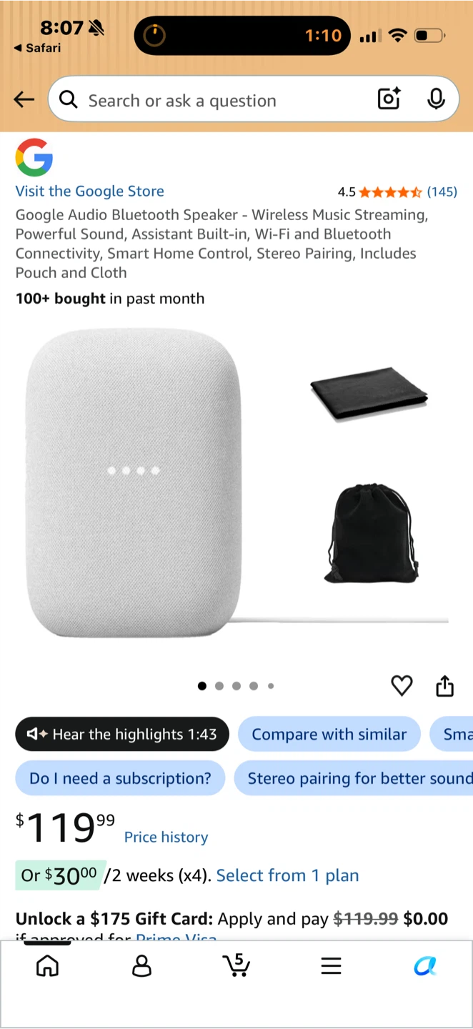 Moving sell Google Nest Speaker with smart home control - photo 4