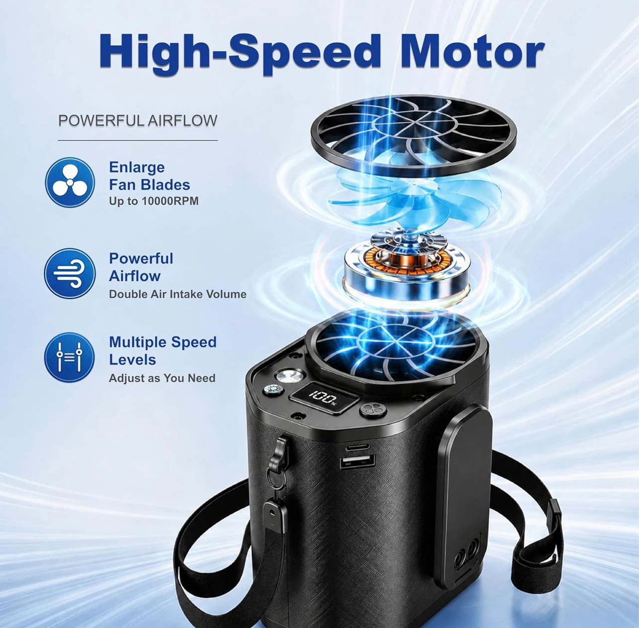 Portable Waist Fan with Power Bank Function - photo 3