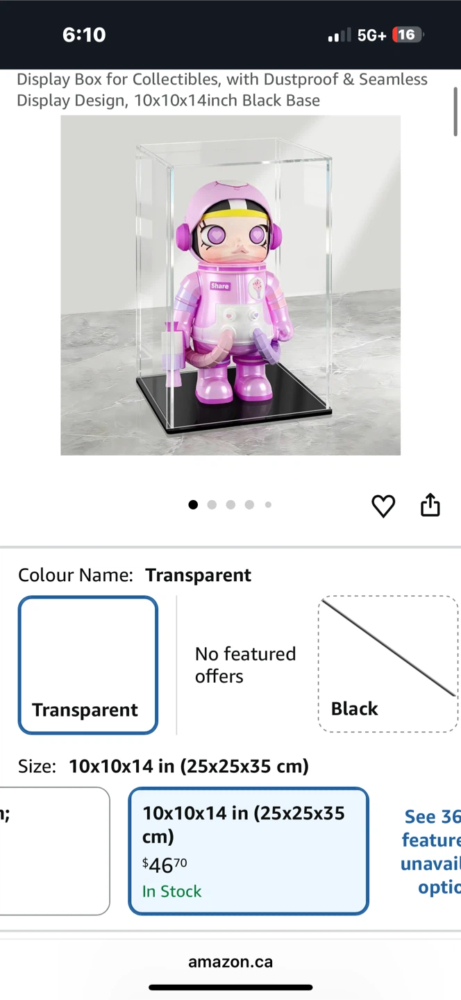 LANSCOERY Acrylic Display Box 10x10x14 inch - photo 2