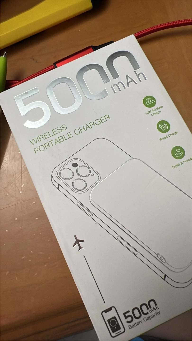 Blue 5000mAh Wireless Portable Charger for iPhone - photo 3